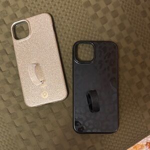 Loopy Case Glittery Gold and Glossy Black Phone Cases